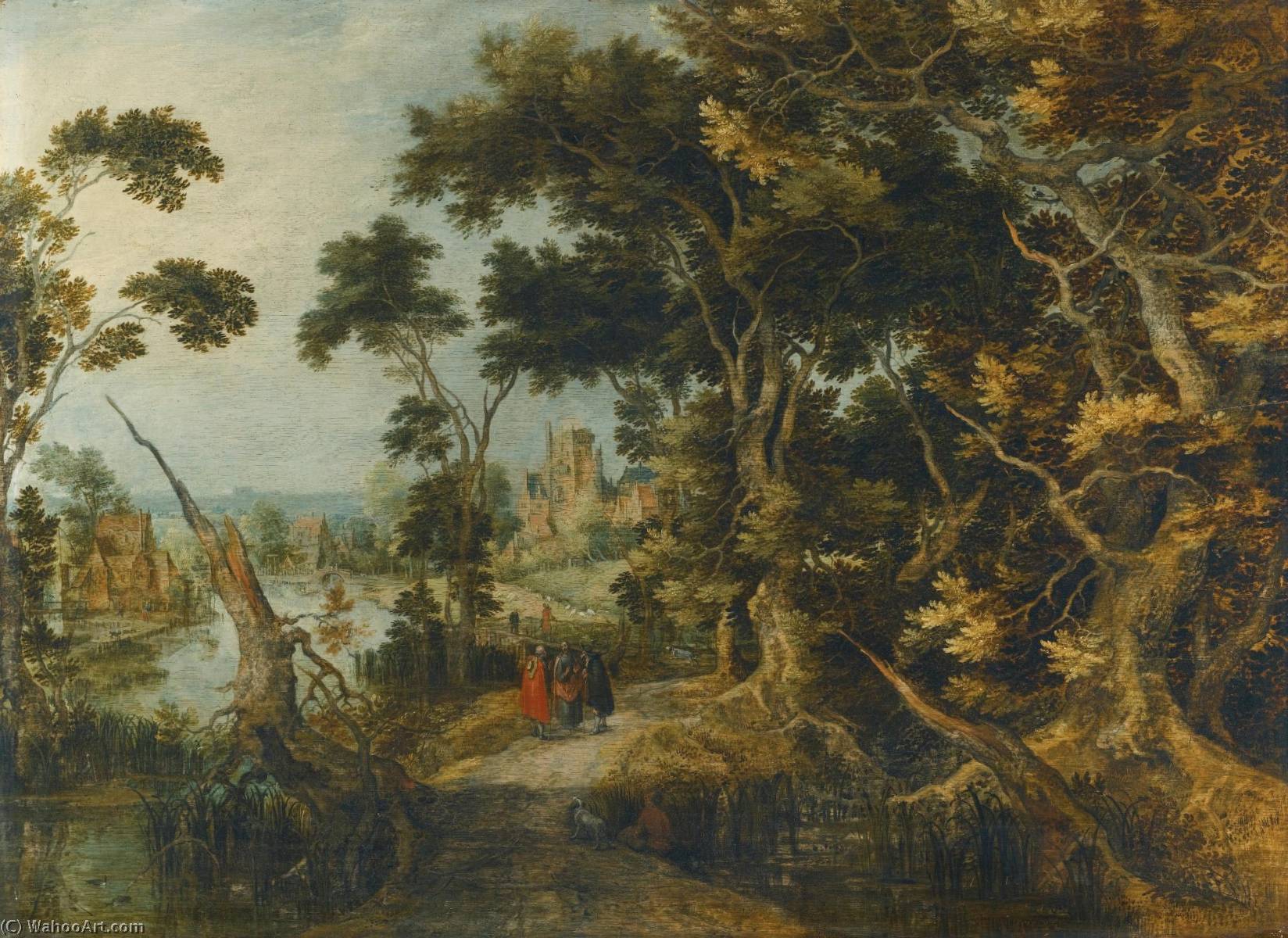 A landscape with Christ and his disciples on the road to Emmaus by