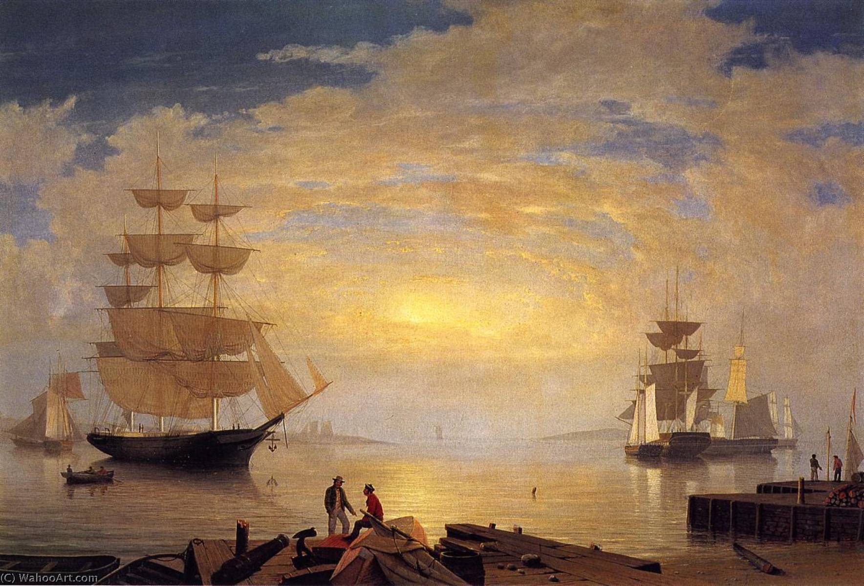 Reproducciones De Arte Gloucester Harbor en Sunrise, 1851 de Fitz Hugh