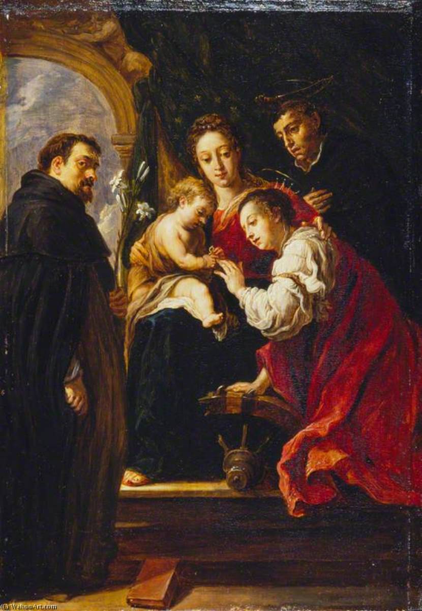 Riproduzioni D'arte Il matrimonio mistico di Santa Caterina (copia dopo