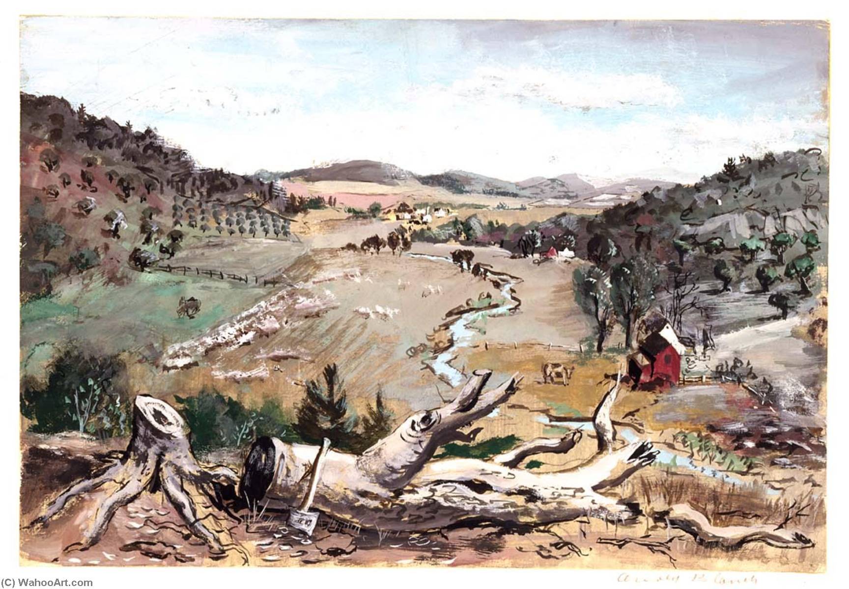 Reproductions D'art Untitled Farm Landscape, 1934 de Arnold Blanch