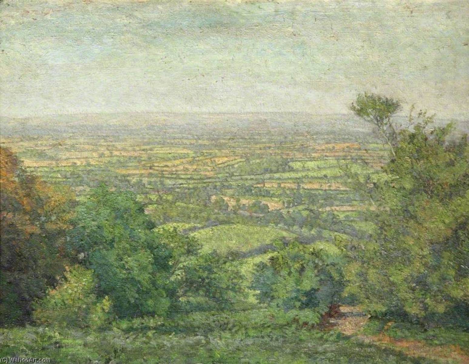 Oil Painting Replica Landscape, Abergavenny, 1910 by Maxwell Gordon