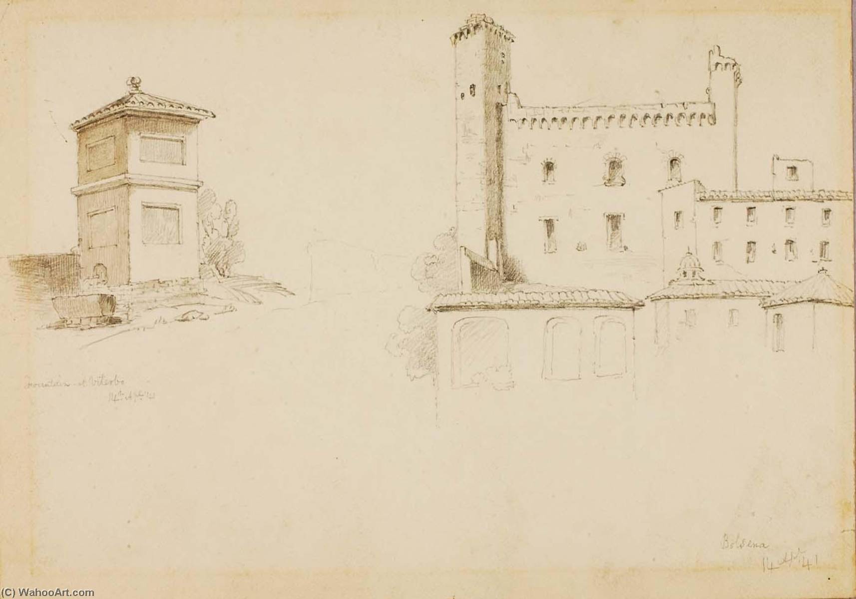 Paintings Reproductions Bolsena by Miner Kilbourne Kellogg (18141889