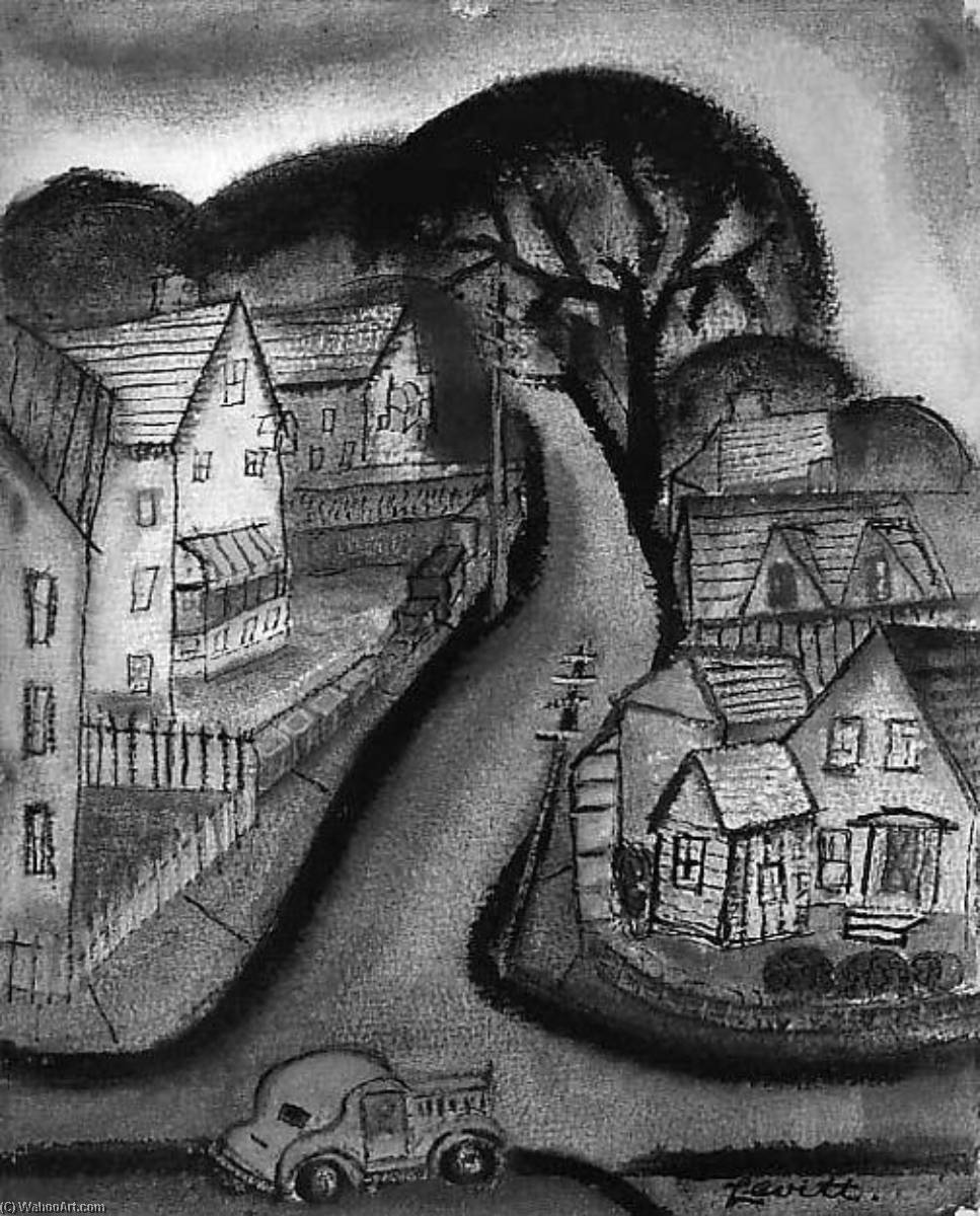 Street in Gloucester, 1945 di Alfred Levitt (18942000) Alfred Levitt