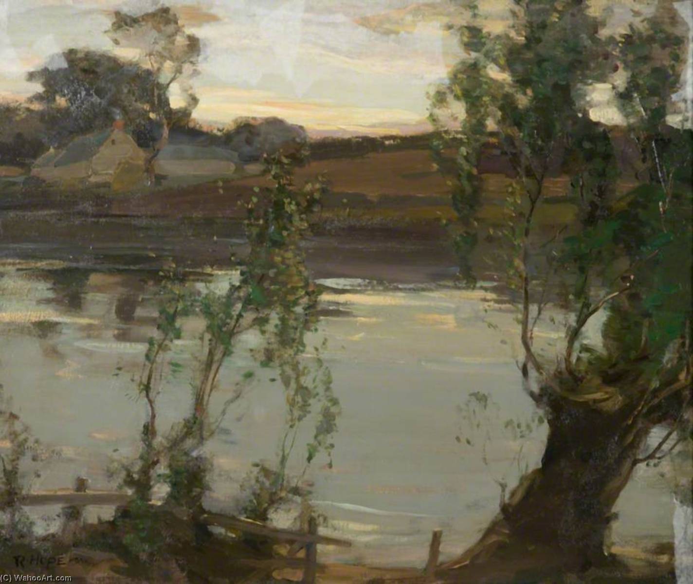 顺序 藝術再現 安静的游泳池,晚上 通过 Robert Hope (1869-1936) | ArtsDot.com