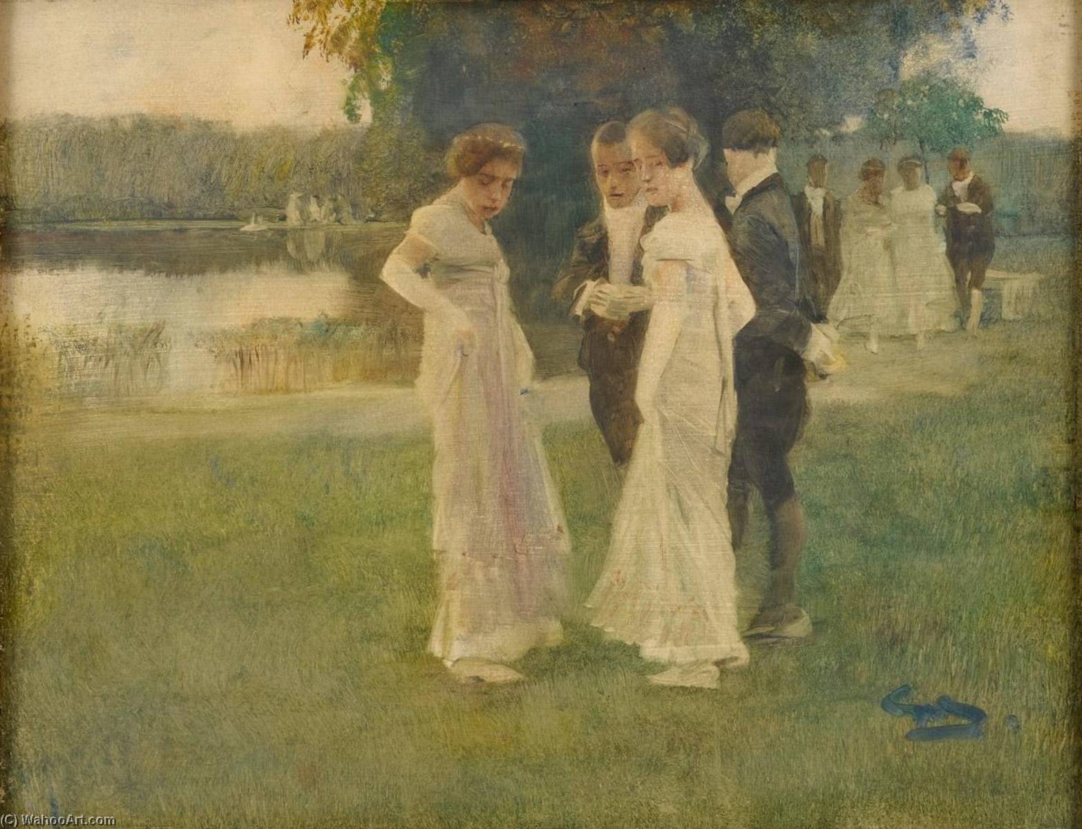 Kunstreproduktionen Elegantes Unternehmen im Park von Wilhelm Schreuer