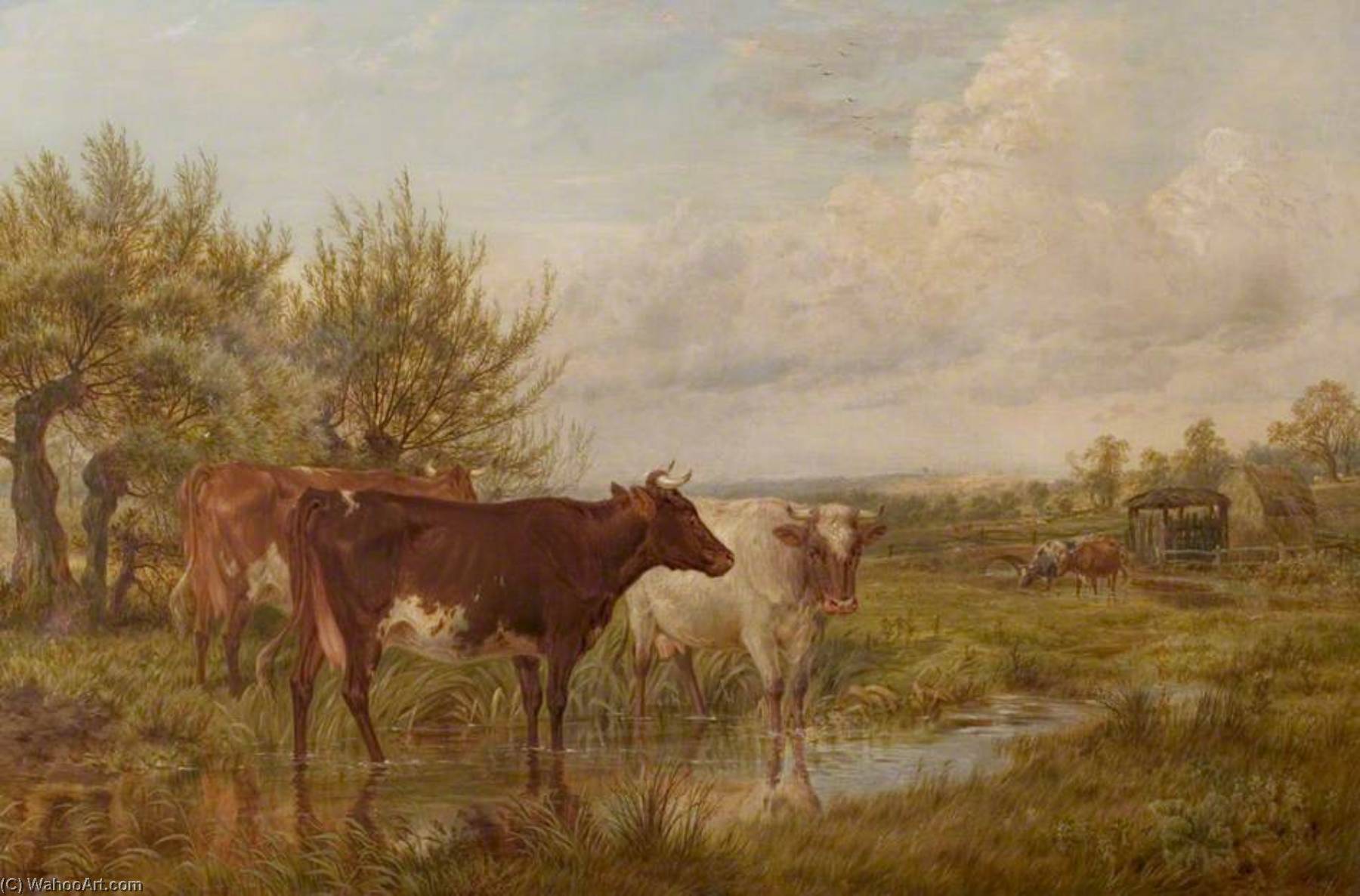 Oil Painting Replica Landscape near Worksop Manor Park, Nottinghamshire