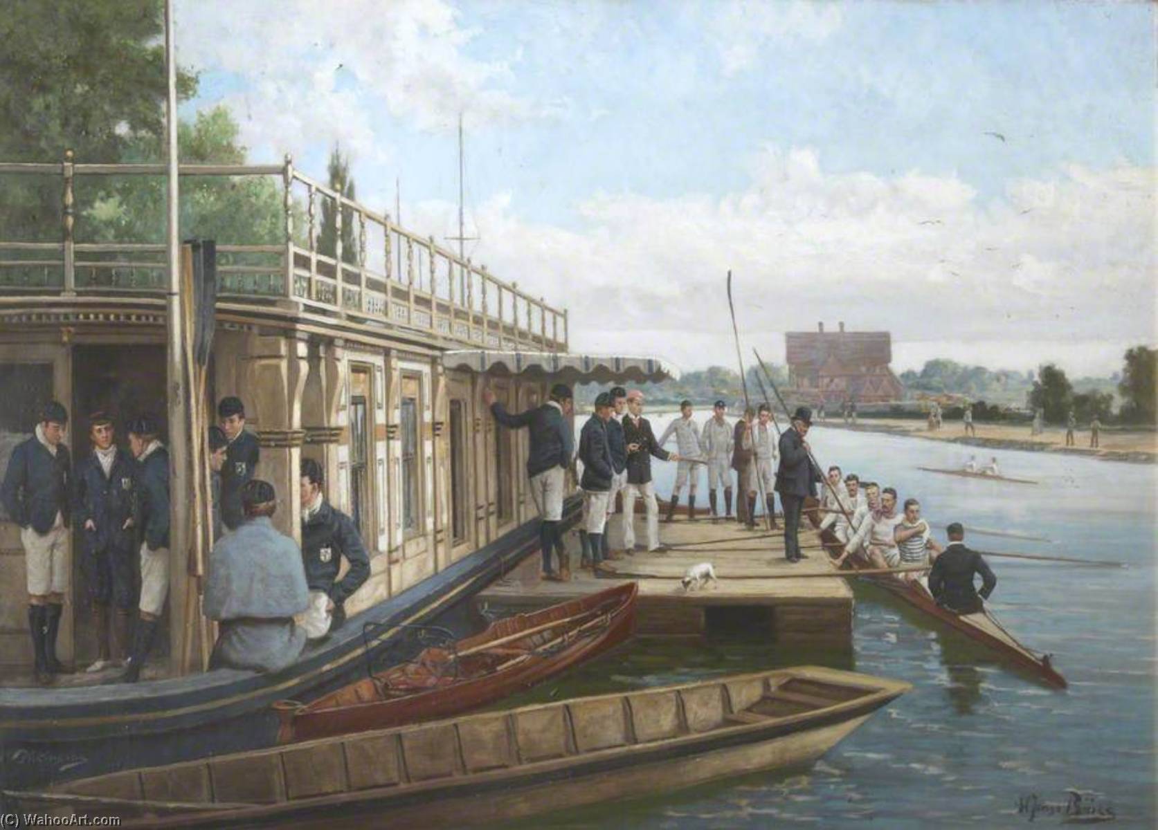 Artwork Replica The Head of the River by Henry Jamyn Brooks (1839-1925