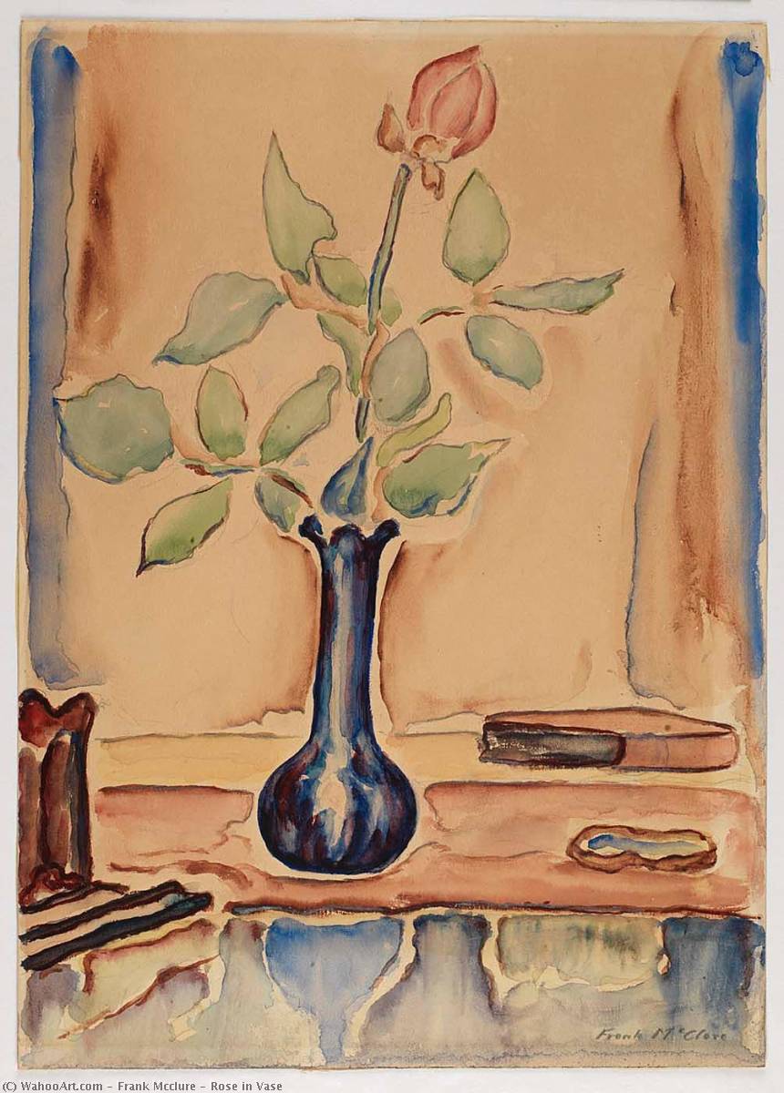 玫瑰花瓶通过frank Mcclure 博物馆艺术复制品 艺术复制品 绘画复制品 博物馆质量版画 美术复制品 着名 绘画复制品 博物馆品质复制品 帆布艺术版画