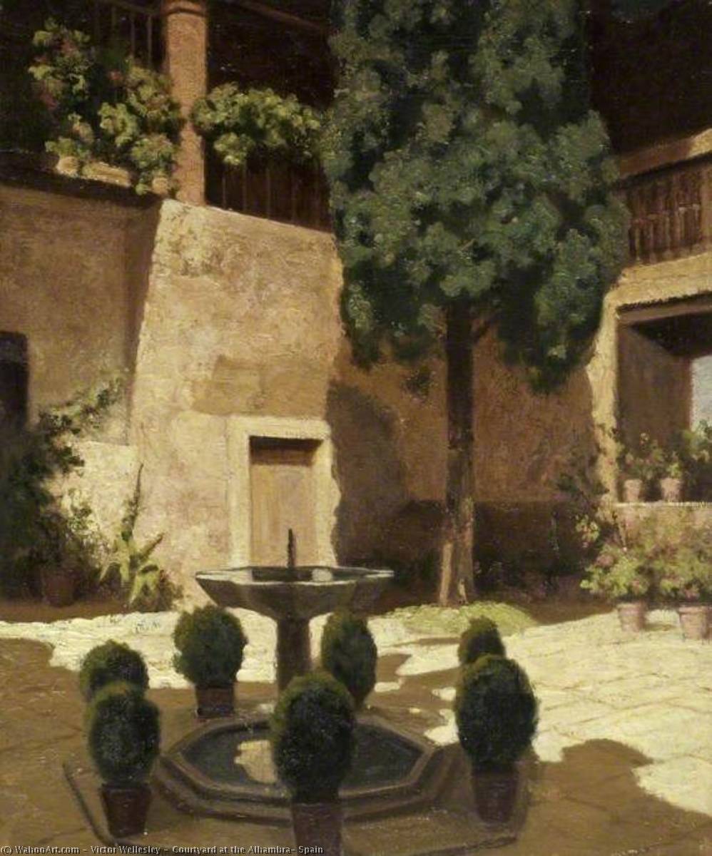 Courtyard at the Alhambra, Spain by Victor Wellesley Victor Wellesley