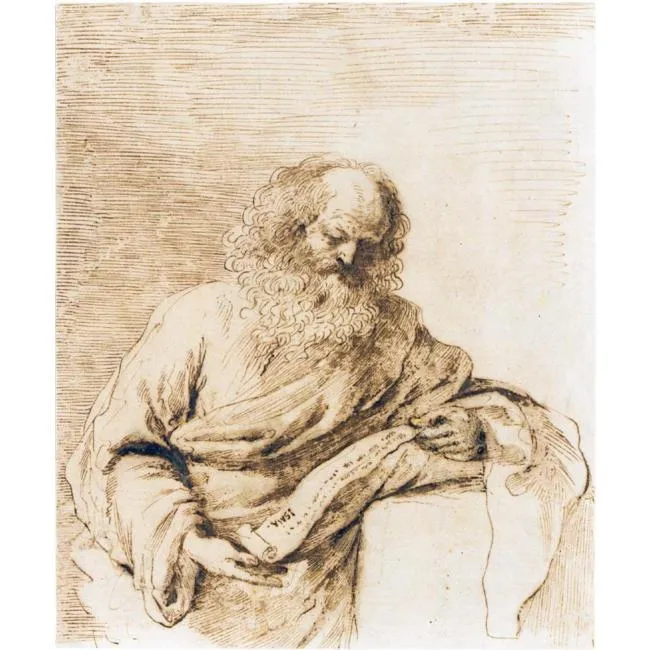 The Prophet Isaiah Reading From A Scroll — Guercino