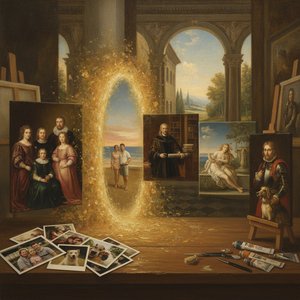 Dallo Scatto alla Storia: La Trasfigurazione della Fotografia Personale Attraverso la Riproduzione ad Olio Rinascimentale e la Personalizzazione
