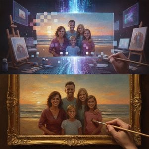 The Purity of Line: Transform Your Photos into Meticulous AI-Powered Sketch Art & Timeless Oil Masterpieces