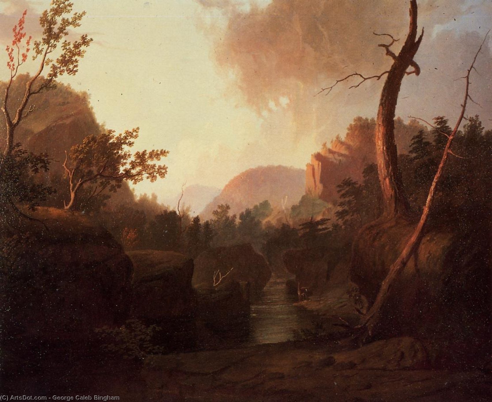 Deer In Landscape — George Caleb Bingham