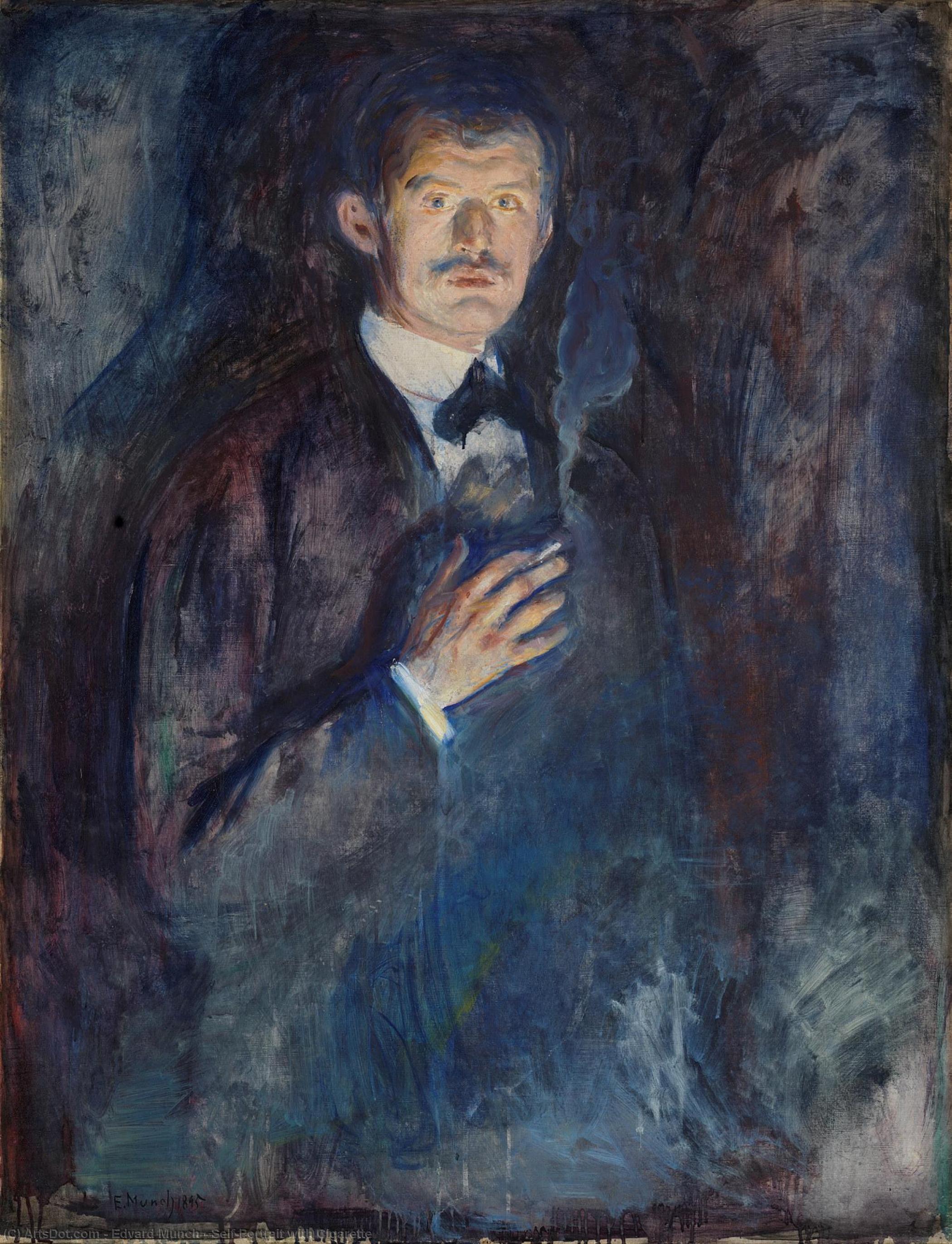 Self-portrait With Cigarette — 爱德华·蒙克