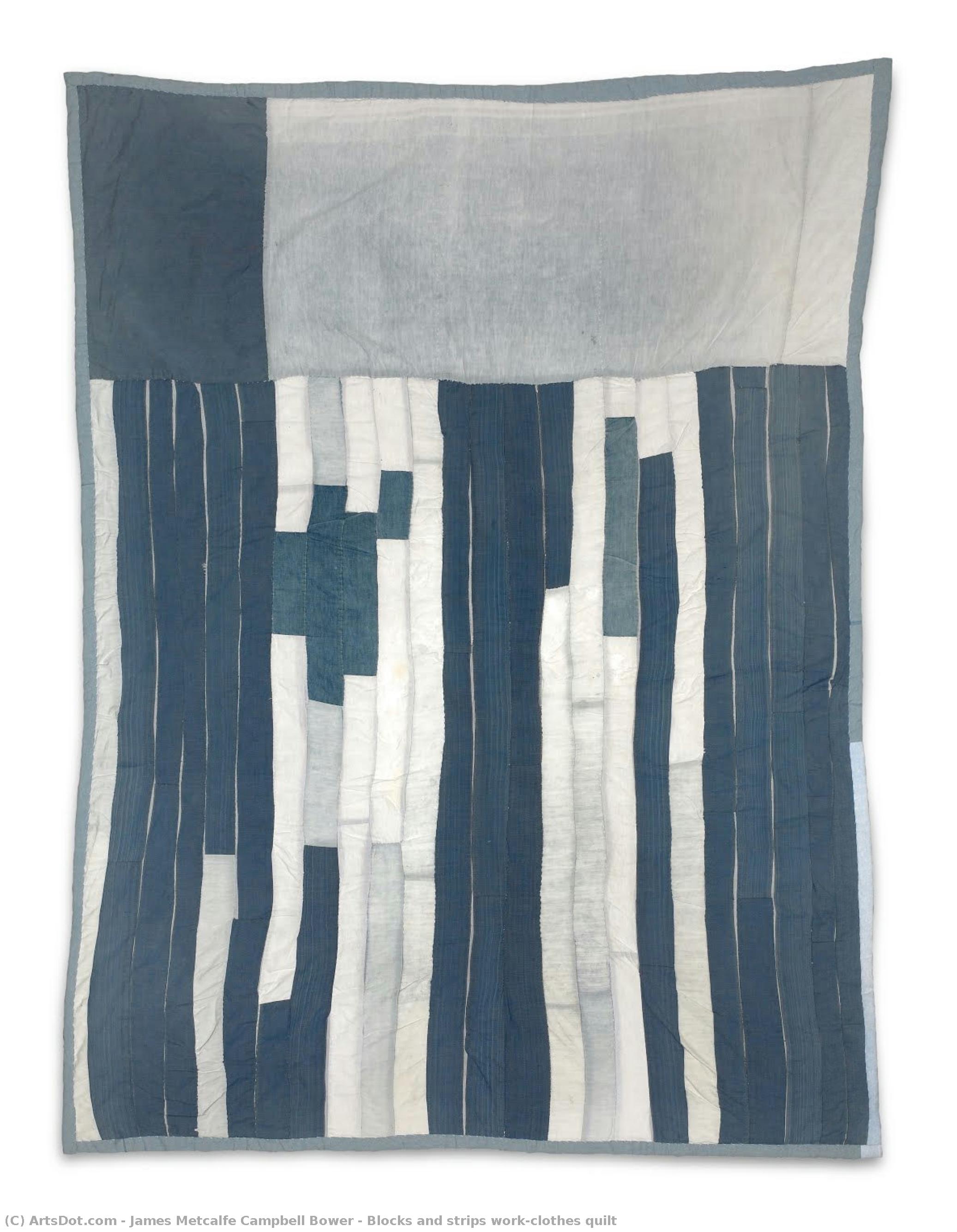 Blocks And Strips Work-clothes Quilt — James Metcalfe Campbell Bower