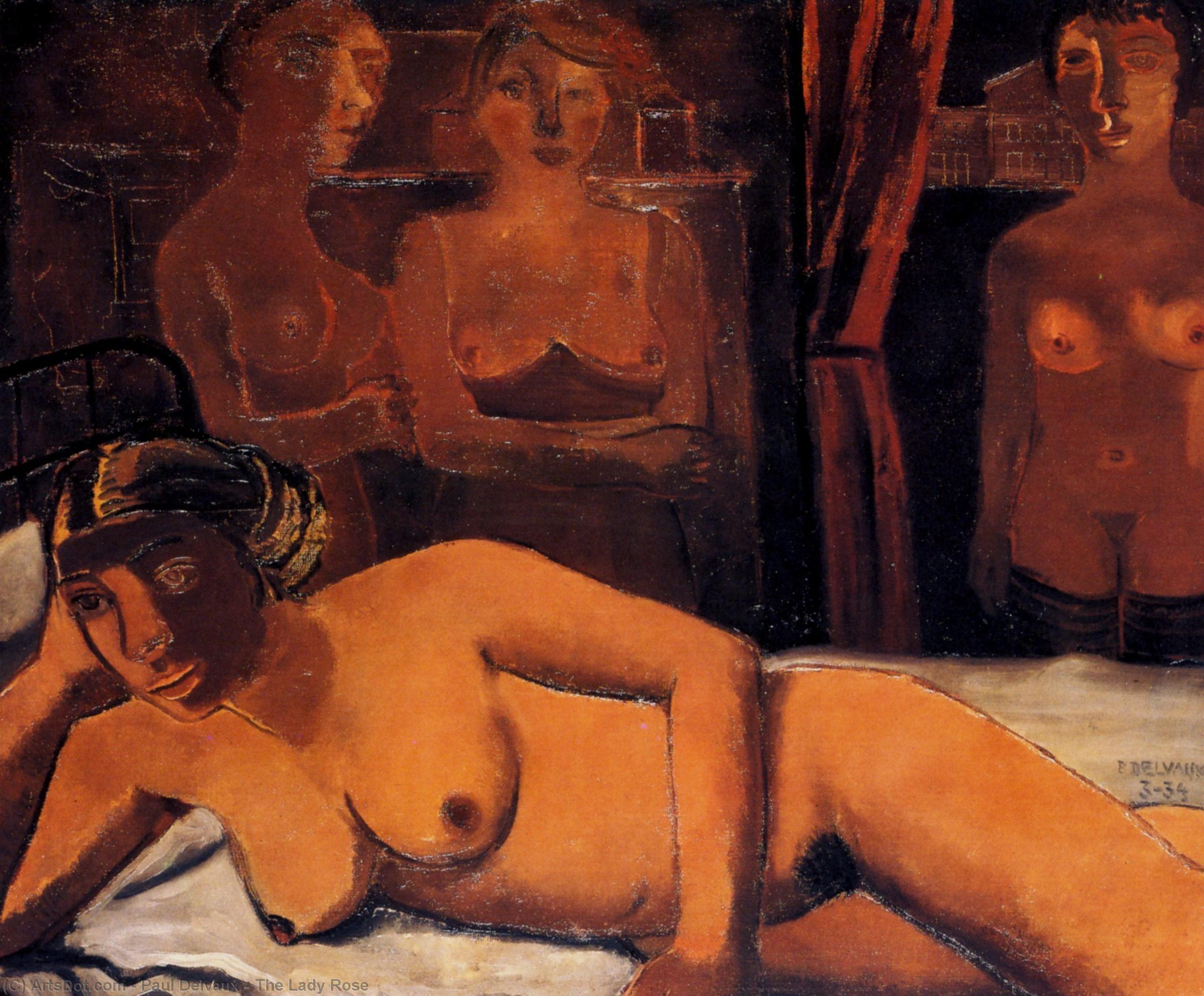 La Dama Rosa — Paul Delvaux