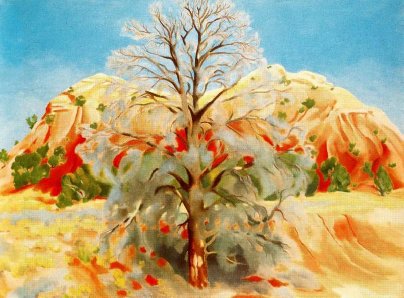 Dead Tree With Pink Hill — Georgia O’keeffe