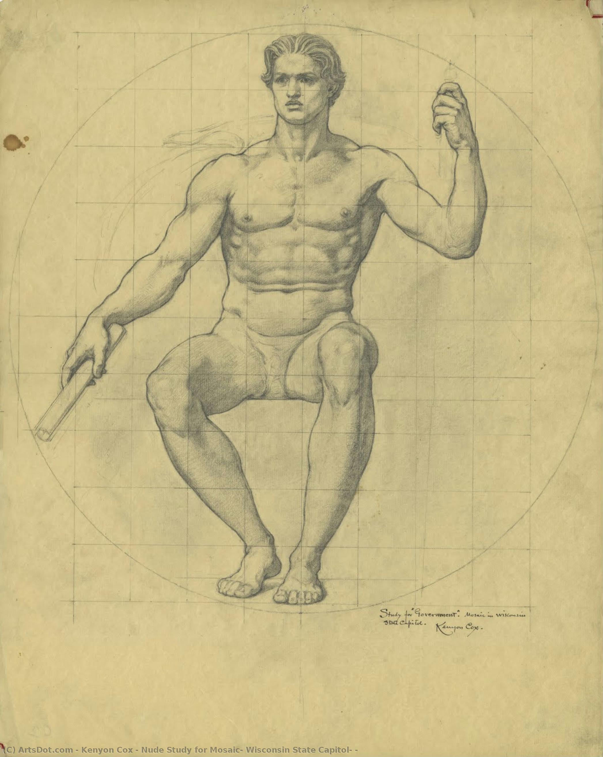 Nude Study For Mosaic, Wisconsin State Capitol, — Kenyon Cox