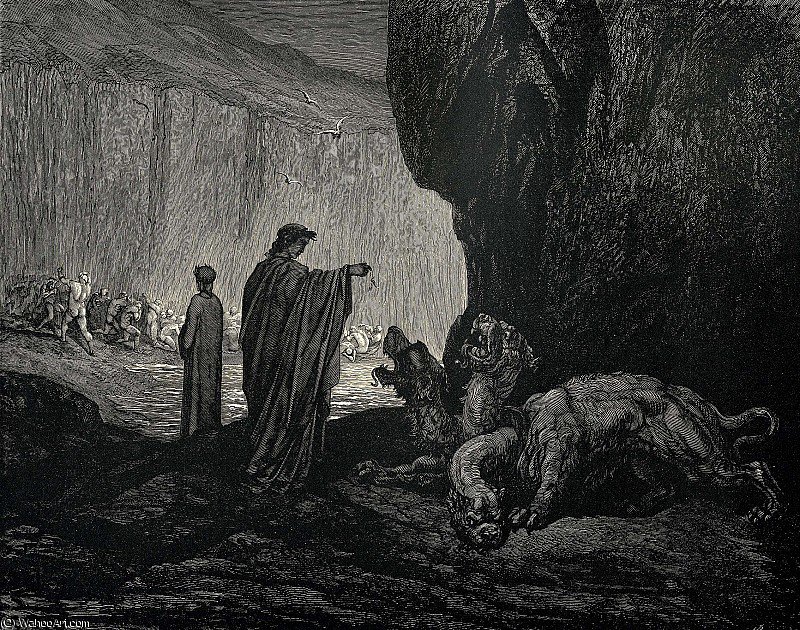 Then My Guide His Palms Expanding On The Ground Thence Filled With Earth — Gustavas Dorė