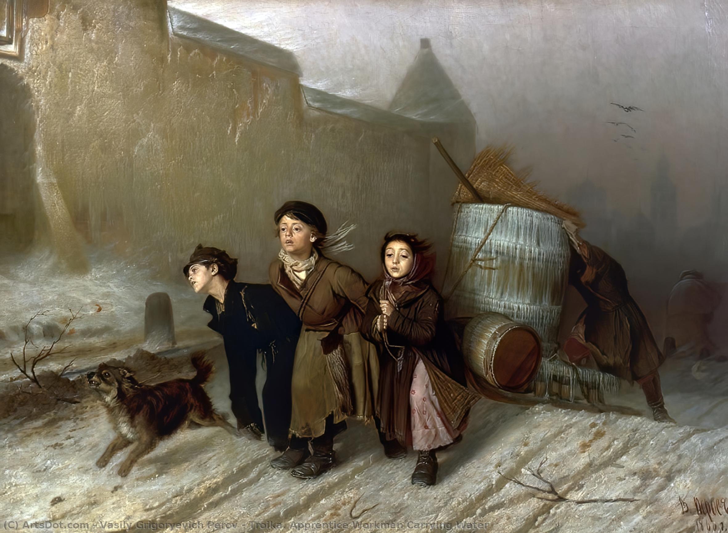 Troika. Apprentice Workmen Carrying Water — ვასილი გრიგორიевич Perov