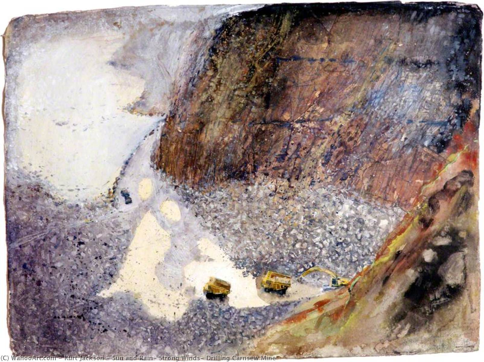 Sun And Rain, Strong Winds, Drilling Carnsew Mine — Kurt Jackson
