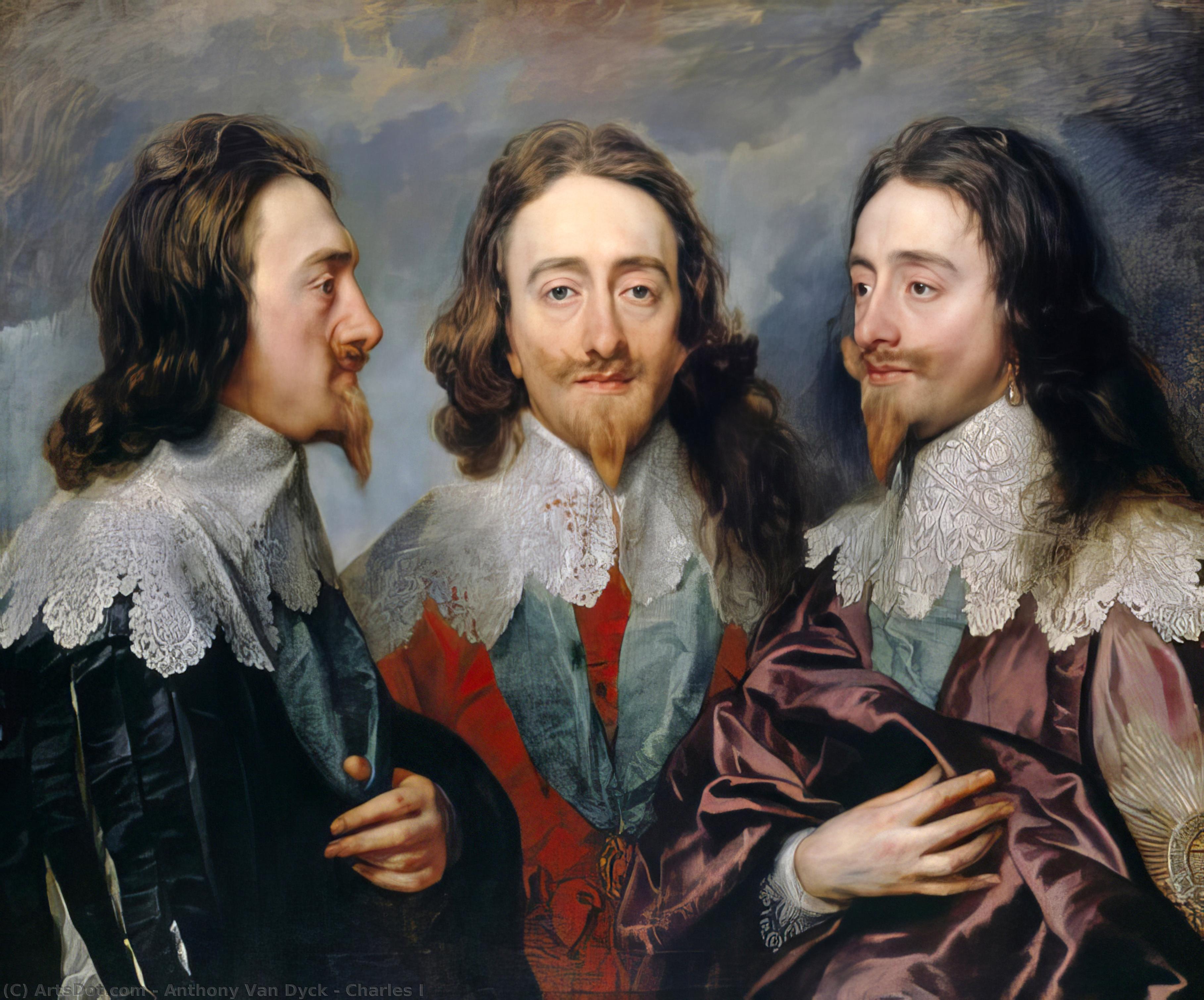 Charles I I Tre Positioner — Antoon Van Dyck
