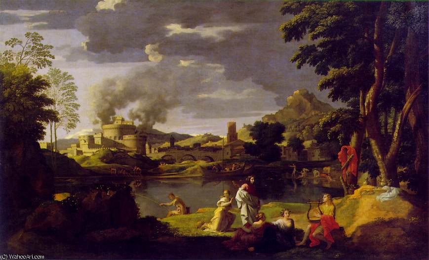 Landscape With Orpheus And Eurydice Louvre — Nicolas Poussin