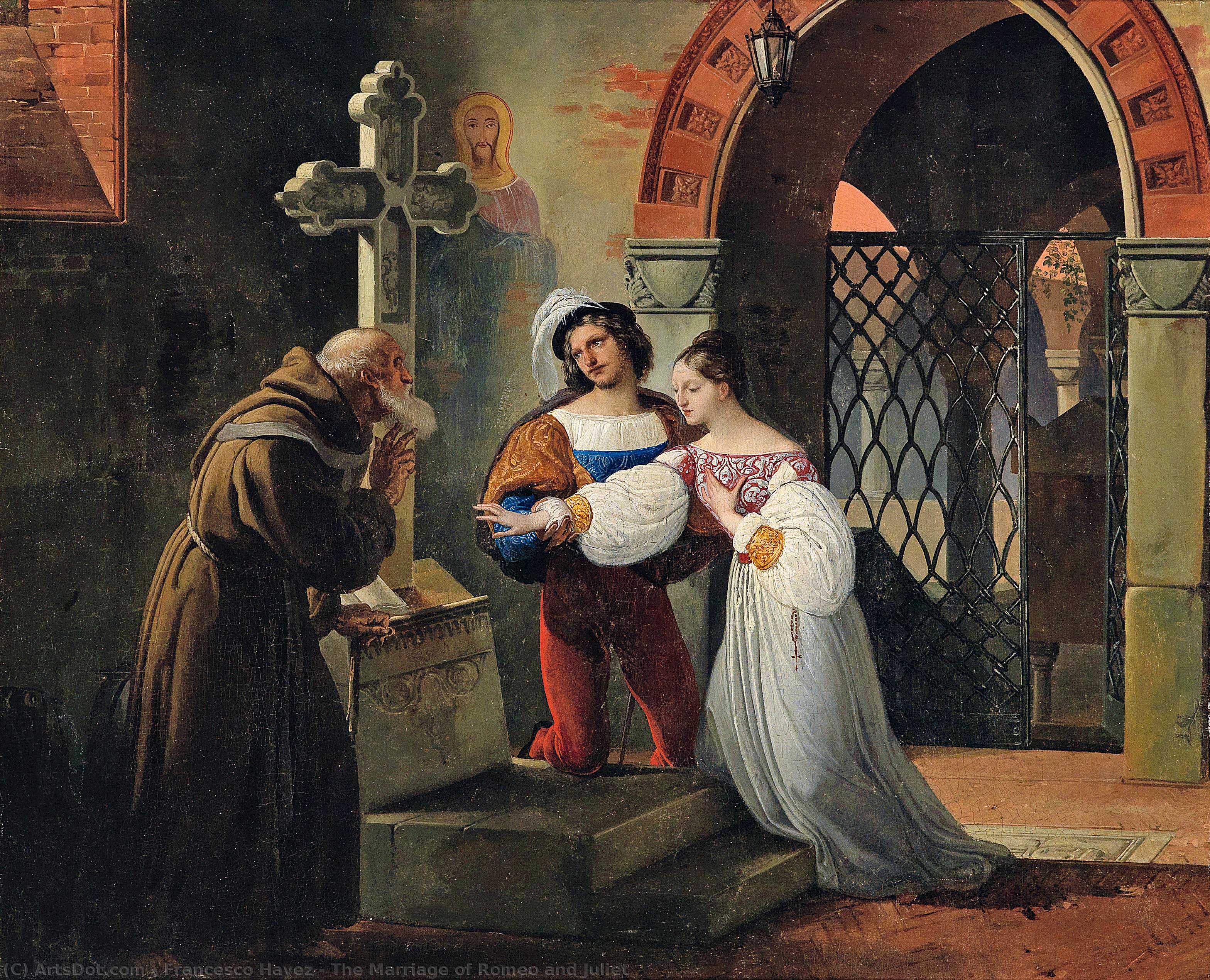 شاهد العمل الفني الأكثر شهرة لـ فرانشيسكو هايز في المرتبة رقم 25: The Marriage of Romeo and Juliet