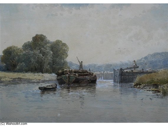 A Lock On The Upper Thames — George Stanfield Walters