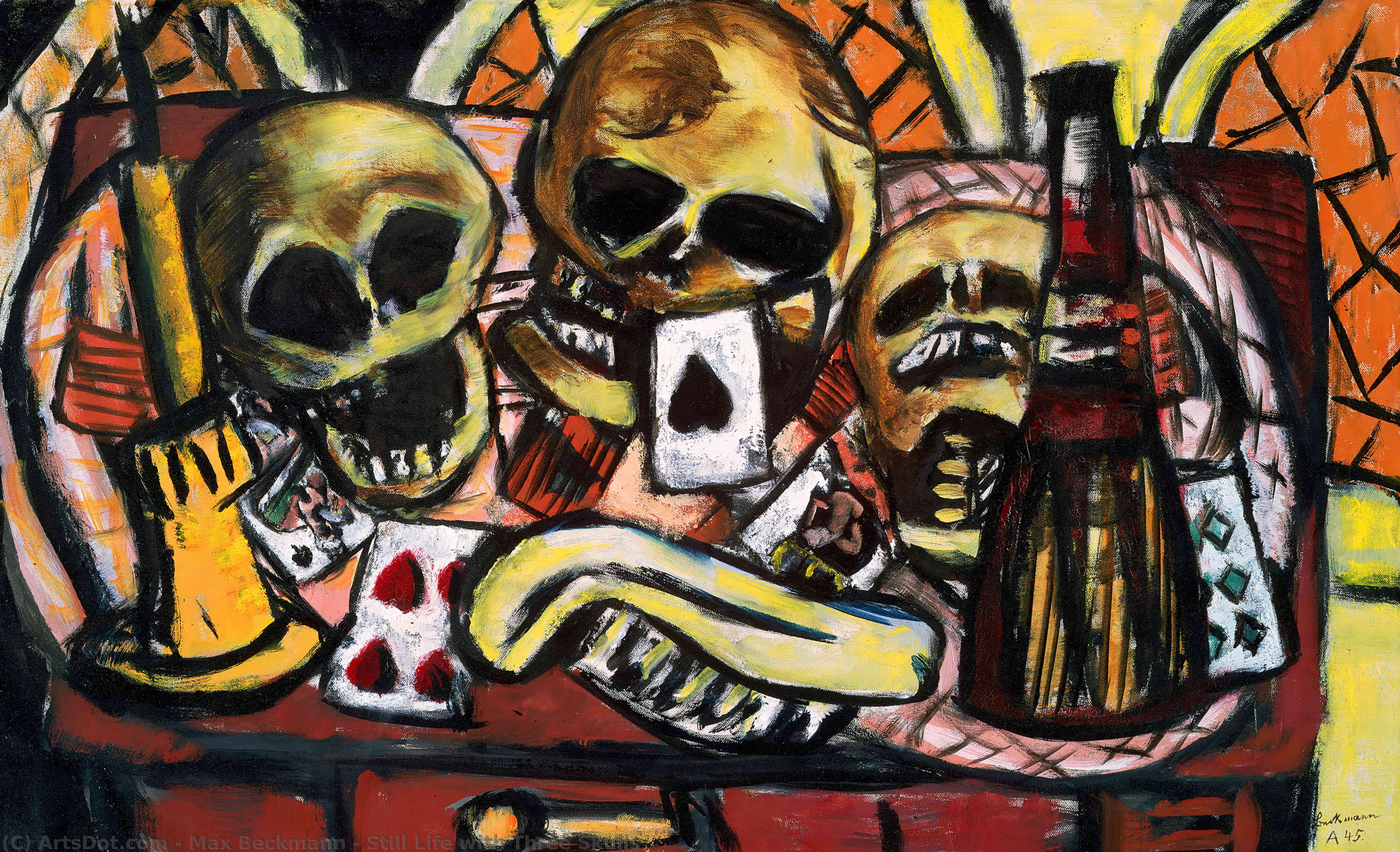 Still Life With Three Skulls — Max Beckmann