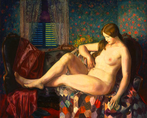 Akt Mit Sechseckiger Steppdecke — George Wesley Bellows