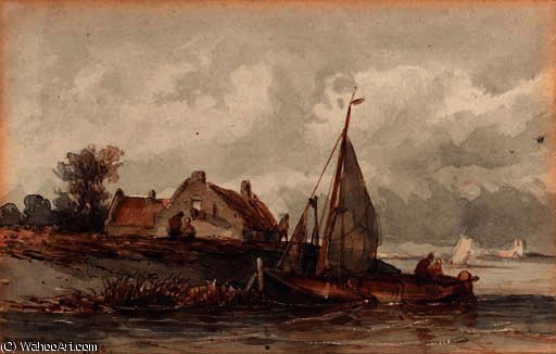 A Moored Sailingvessel — Jan Weissenbruch
