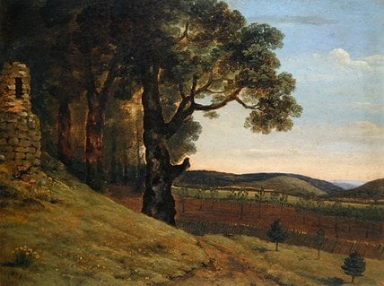View the most popular artwork of Thomas Jones ranked #8: Welsh Landscape With Oak Trees By A Ruin
