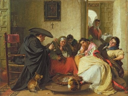 A Chat Round The Brasero — John Leech