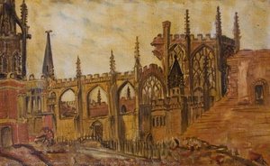 Bayley Lane And The Ruined East End Of St Michael's, Coventry — Beryl Clifton Bowyer