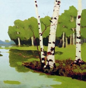 Trunks Of Birch Trees — Arkhip Ivanovich Kuindzhi, Realism