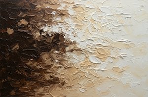 Emergence Of Light: A Monumental Study In Sculptural Umber And Cream Impasto — David Moreau, Contemporary Abstract