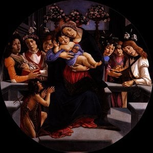 La Vierge Et L'enfant Avec Six Anges Et Saint Jean Baptiste — Sandro Botticelli