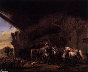Coming Out Of An Inn — Philips Wouwermans, Dutch Golden Age
