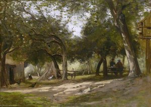 Landscape With A Farmyard — Adolphe Félix Cals