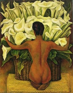 Nude With Calla Lilies — Diego Rivera, Art Deco