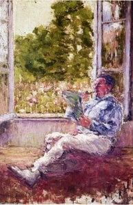 Man Seated By A Window — Marselis Diušanas, Post-impressionism