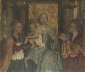 The Virgin And Child With Saints Barbara And Catherine — Quinten Massys