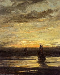 Fishing Boats At Dusk — 亨德里克·威廉·梅斯达格