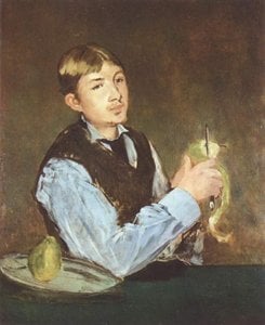 A Young Man Peeling A Pear (portrait Of Leon Leenhoff) — Édouard Manet, Impressionism