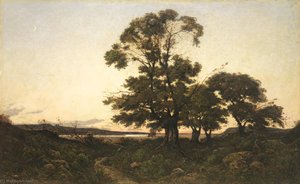 Moonrise On The Loire At Briare — Henri-joseph Harpignies