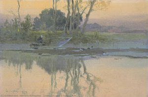 Landscape With A Fishing Man — Hachiro Nakagawa