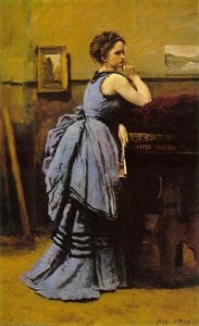 Lady In Blue, Musee Du Louvre, Paris — Jean-baptiste-camille Corot, Impressionism