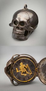 Watch In The Form Of A Skull With Skeleton Hand — Claude Perron