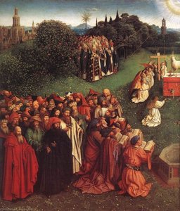 Il Tesoro Di Ghent: Adorazione Del Bambino (dettaglio Sinistra) — Jan Van Eyck